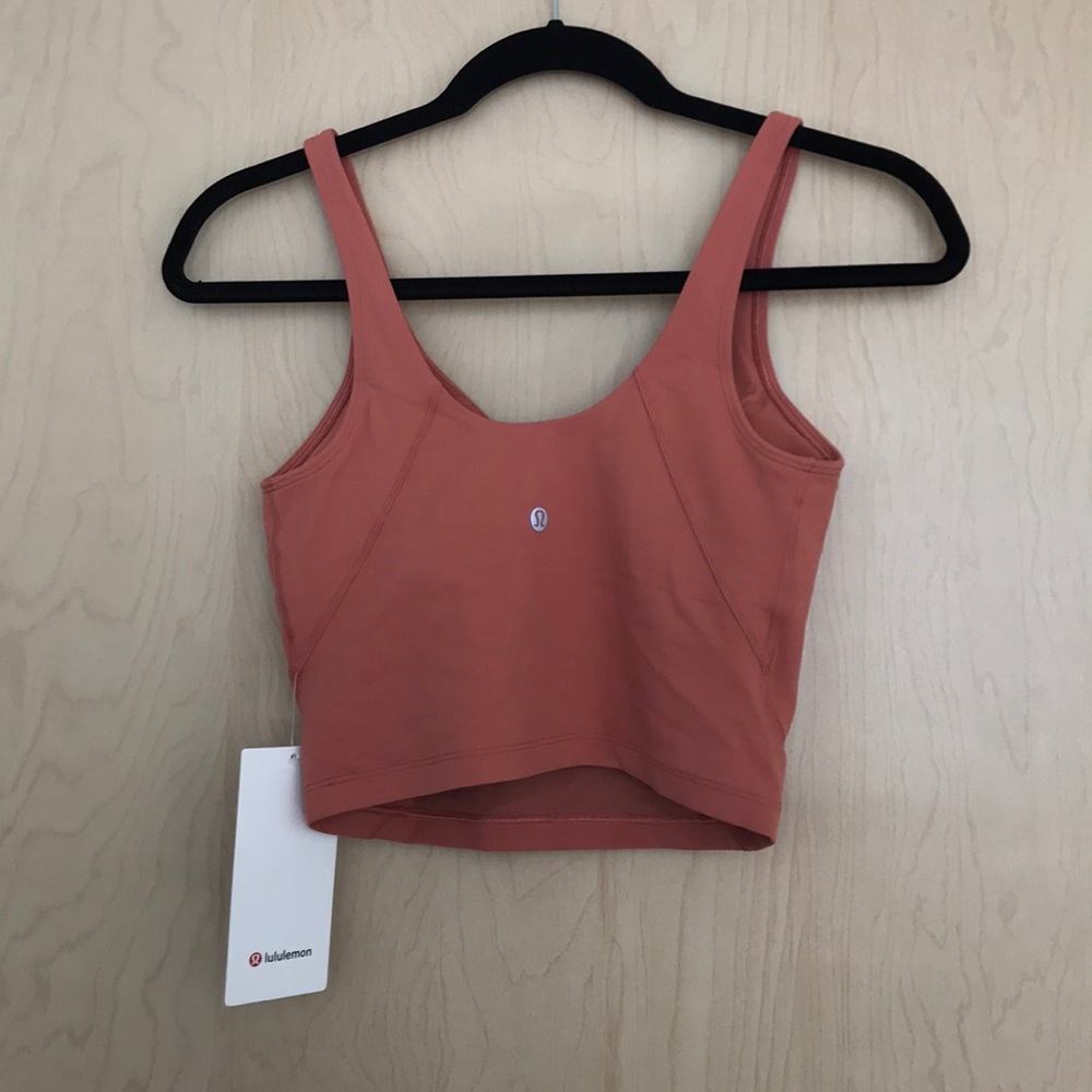 NWT Lululemon Align Arise Tank Coral crop top Nulu - Picture 5 of 8